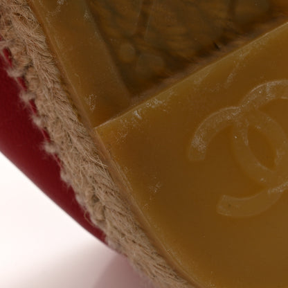 Chanel Lambskin CC Espadrilles 39 Red 10 of 11