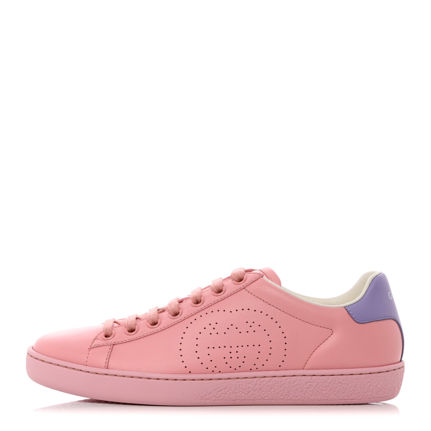 Calfskin Interlocking G Perforated Womens Ace Sneakers 37 Wild Rose Lapis