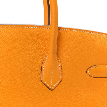 Hermes Epsom Candy Birkin 35 Jaune D'Or Feu 12 of 13