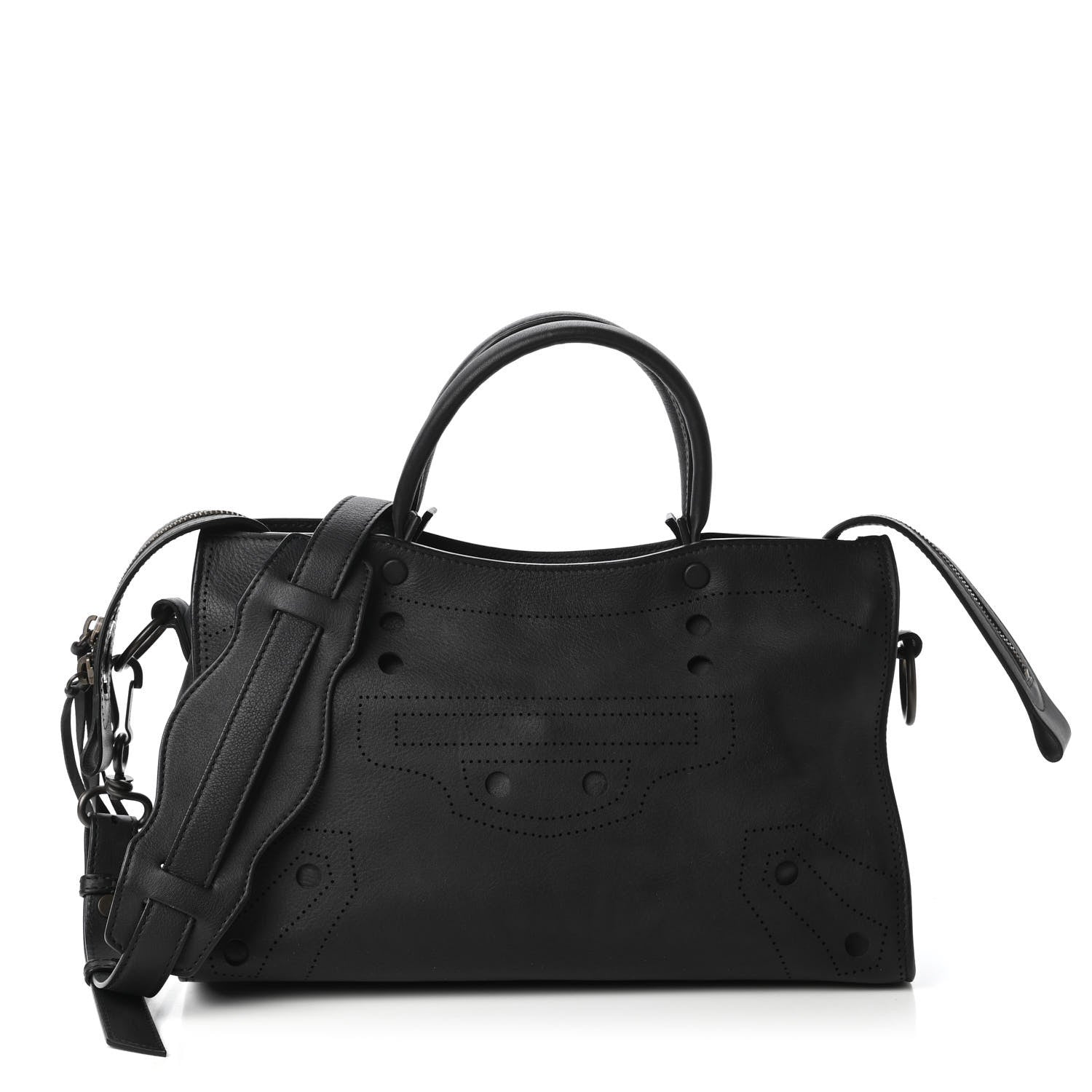 Balenciaga Veau Soyeux Perforated Blackout Hardware S City Black 1 of 10