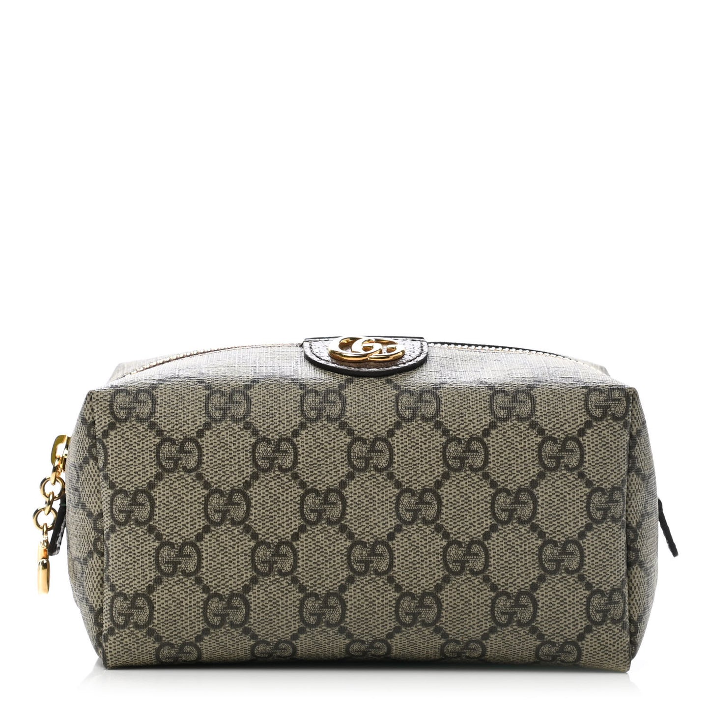 Soft GG Supreme Monogram Calfskin Medium Ophidia Cosmetic Case Beige Ebony New Acero