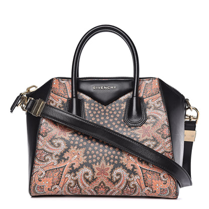 Givenchy Textured Coated Canvas Paisley Print Small Antigona Black 1 of 10