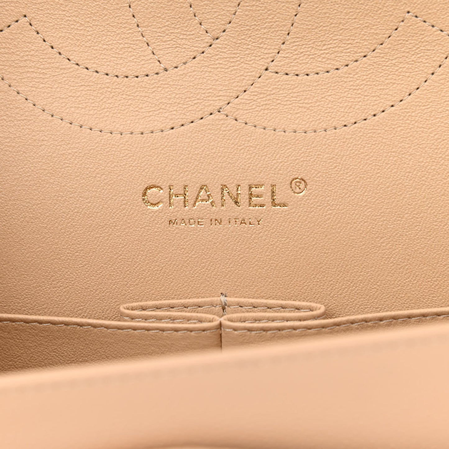 Caviar Quilted Jumbo Double Flap Beige