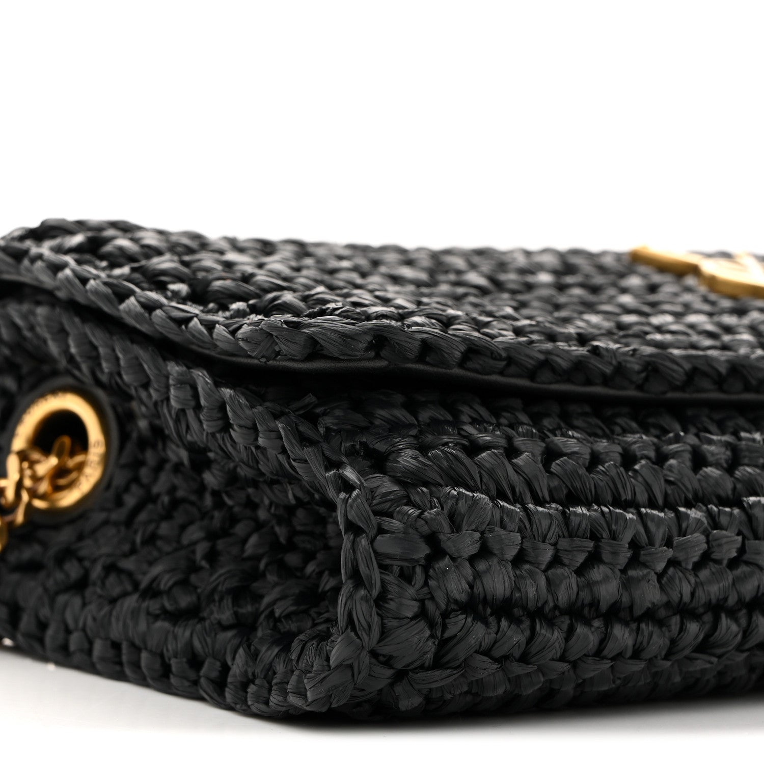 Saint Laurent Raffia Monogram Tassel Kate 99 Black 9 of 12