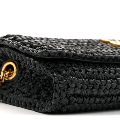 Saint Laurent Raffia Monogram Tassel Kate 99 Black 9 of 12