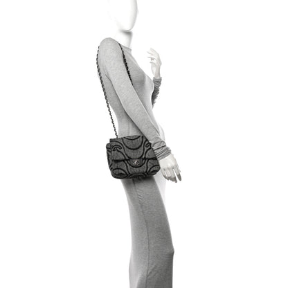 Chanel Denim Stitched Mini Square Flap Black 3 of 10