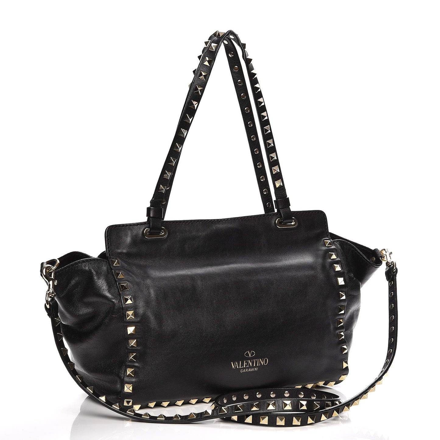 Vitello Small Rockstud Tote Black