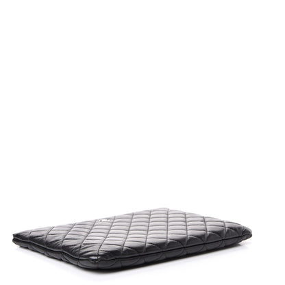 Chanel Lambskin Quilted Medium Cosmetic Case Black 3 of 9