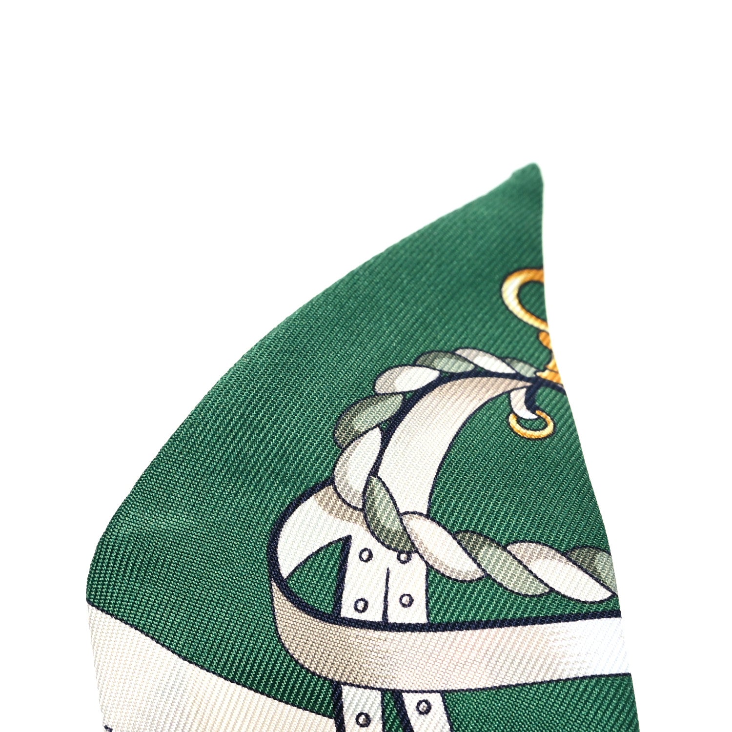 Hermes Silk Les Voitures Nouvelle Twilly Emeraude Creme Ciel 4 of 4