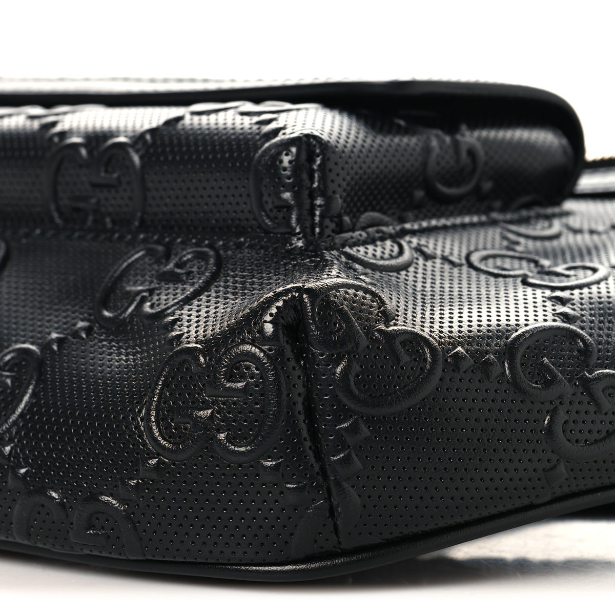 Gucci Calfskin GG Tennis Embossed Pocket Belt Bag Black 10 of 10