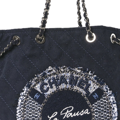Chanel Canvas Quilted La Pausa Large Shopping Tote Navy 8 of 10