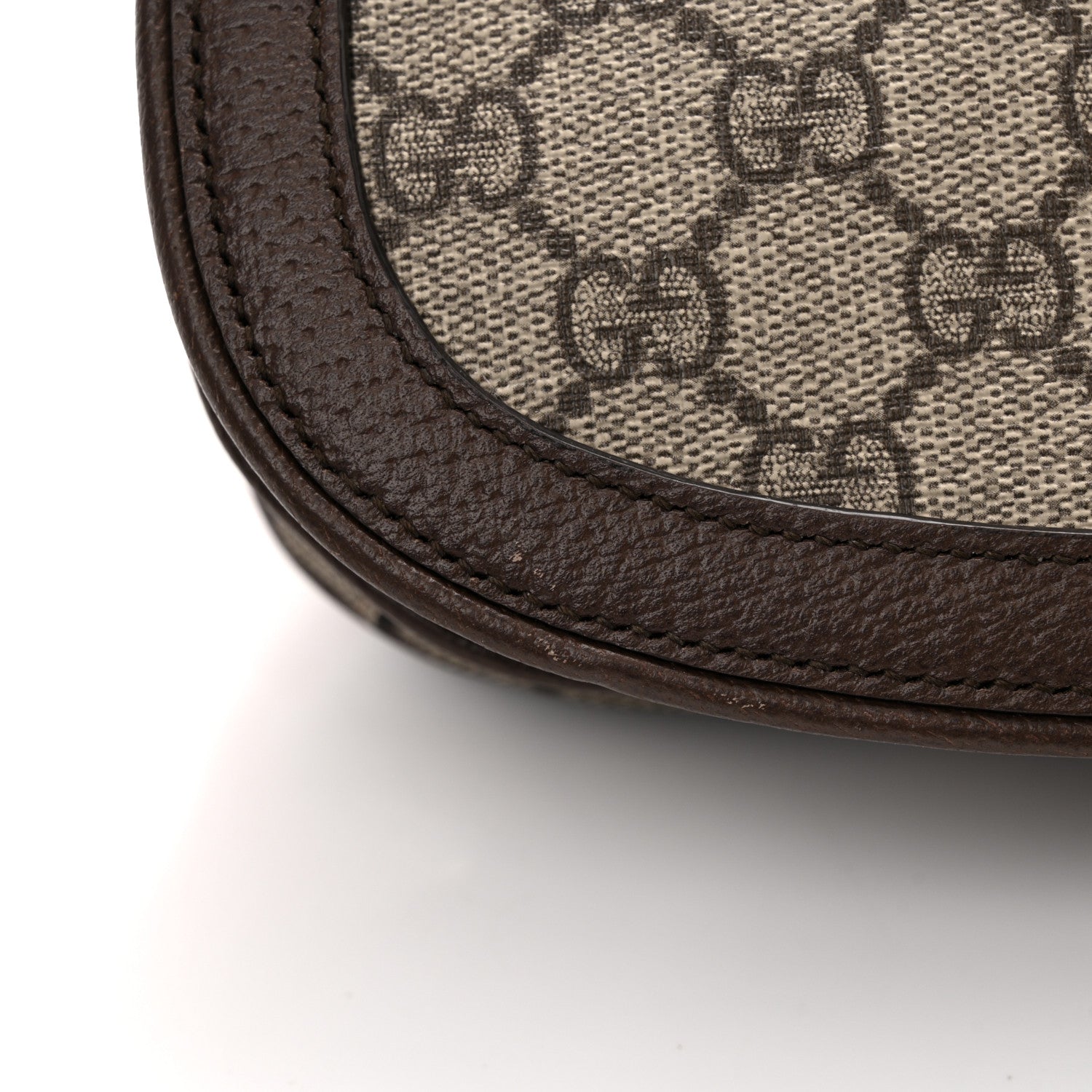 Gucci GG Supreme Monogram Textured Dollar Calfskin Web Medium Blondie Shoulder Flap Bag Beige Ebony New Acero 12 of 13