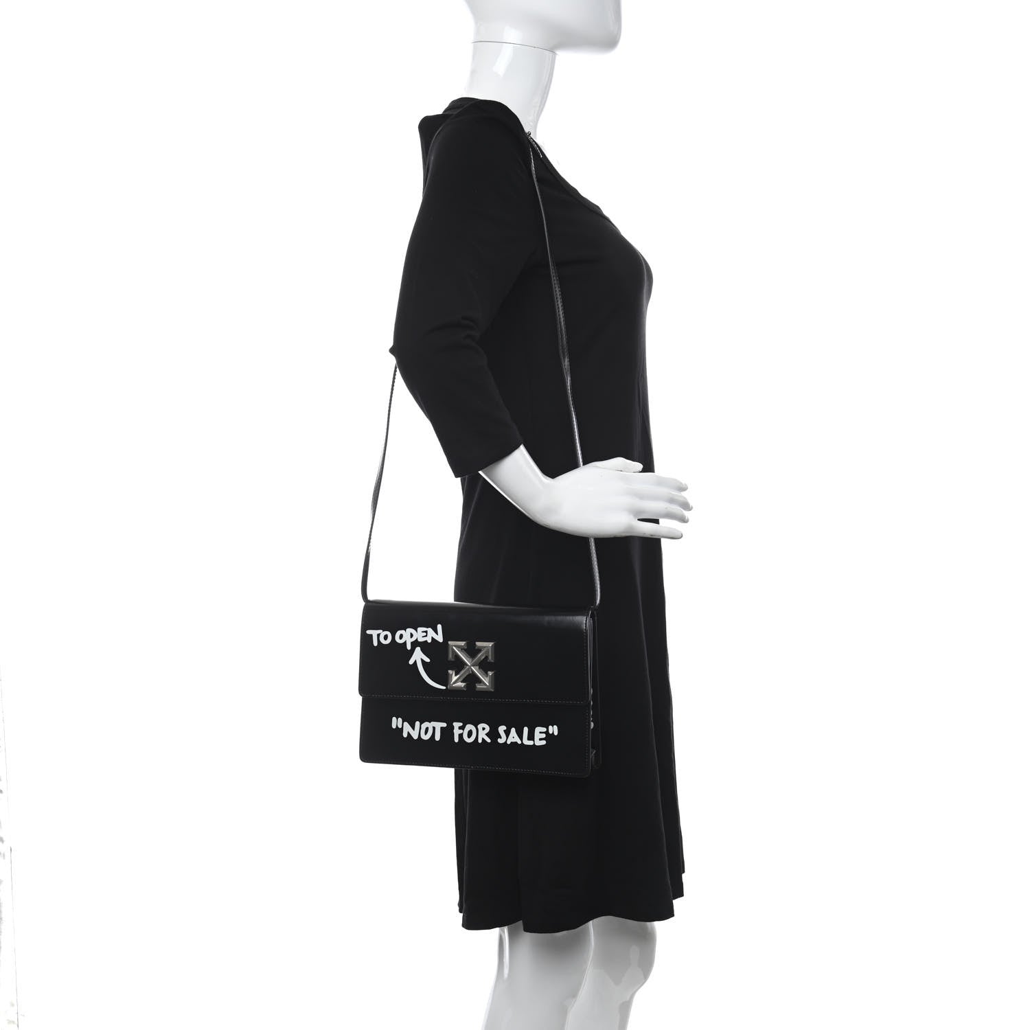 Off-White Calfskin Jitney 1.0 Not For Sale Shoulder Bag Black 2 of 14