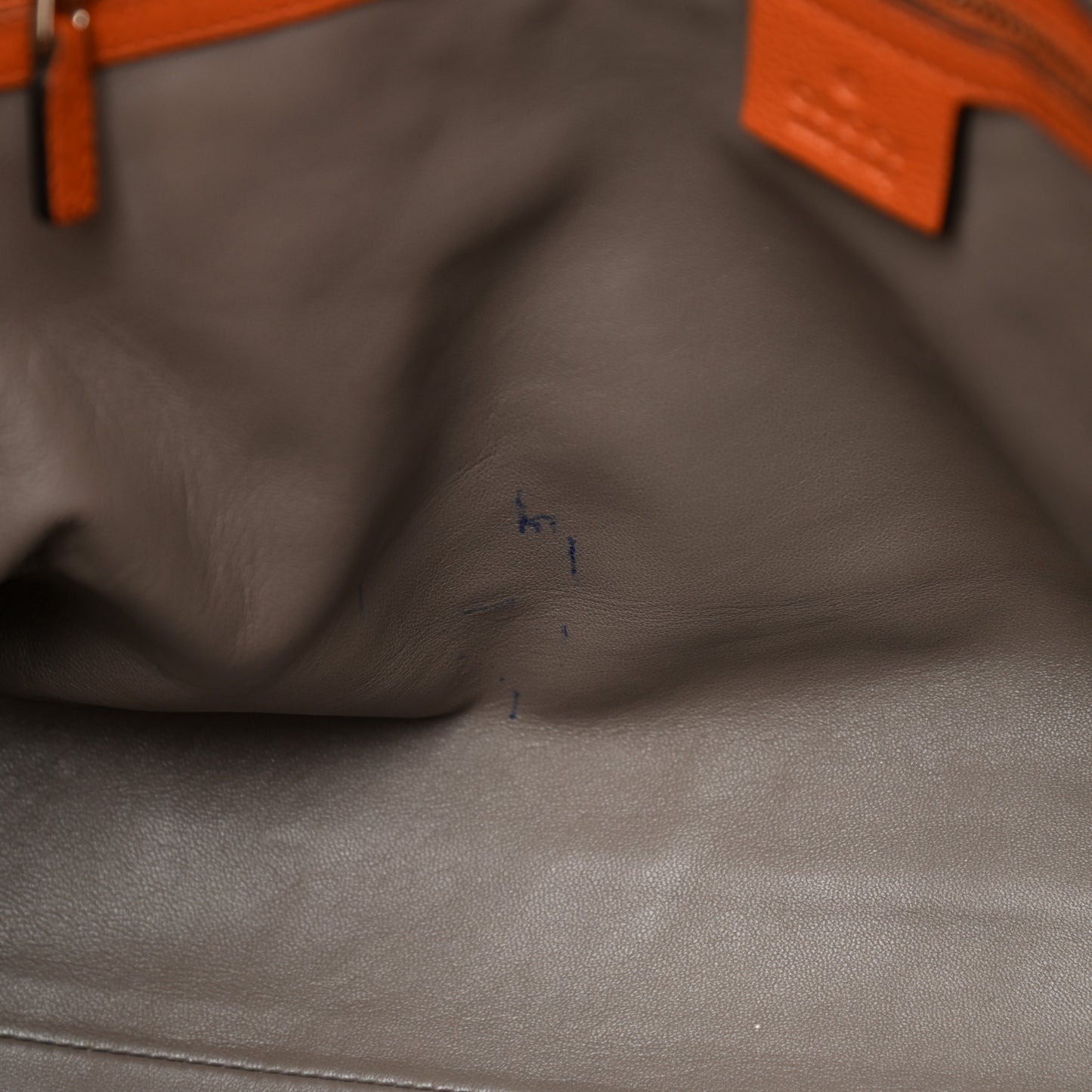 Pebbled Calfskin Large Lady Tassel Top Handle Bag Orange