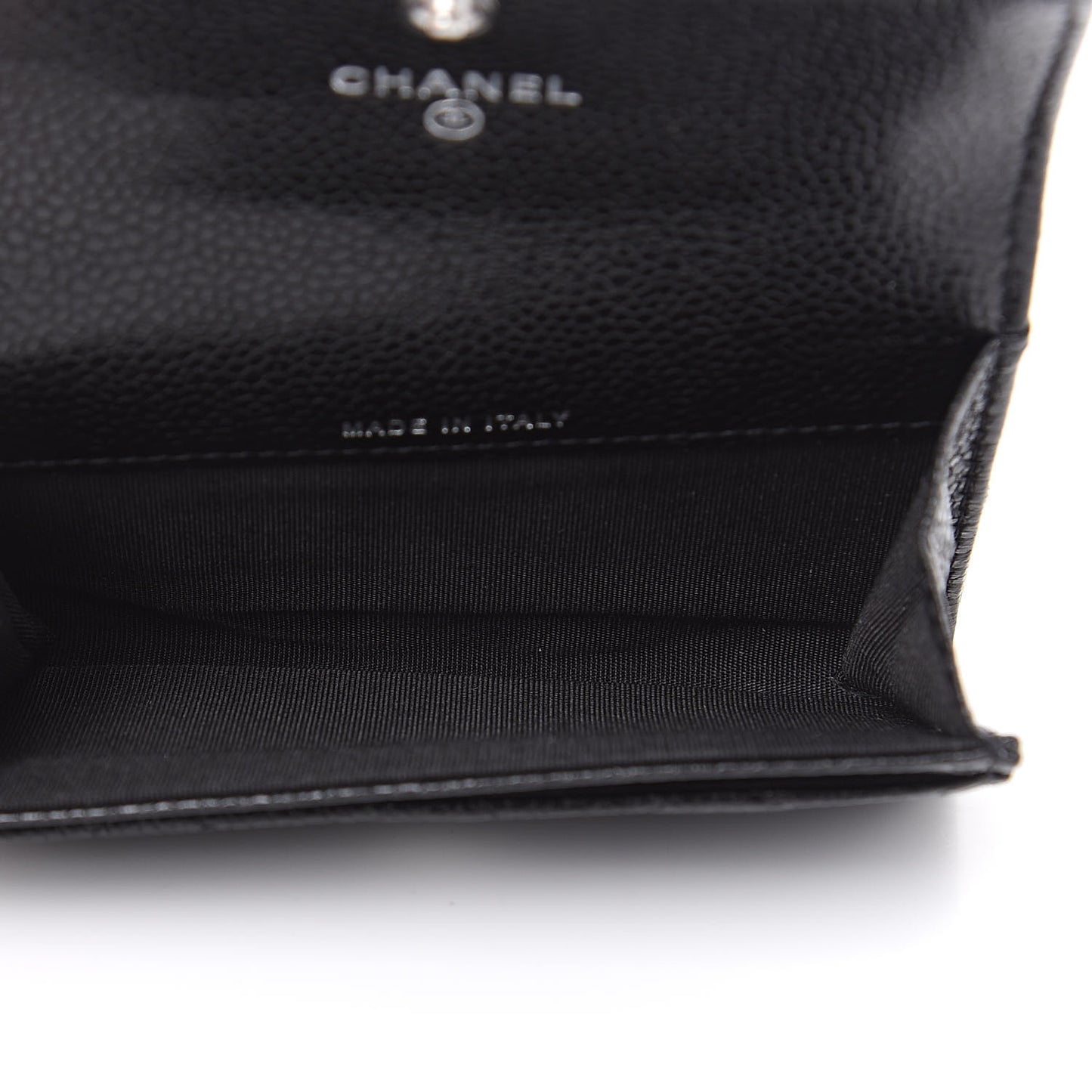 Caviar Quilted Flap Card Holder So Black