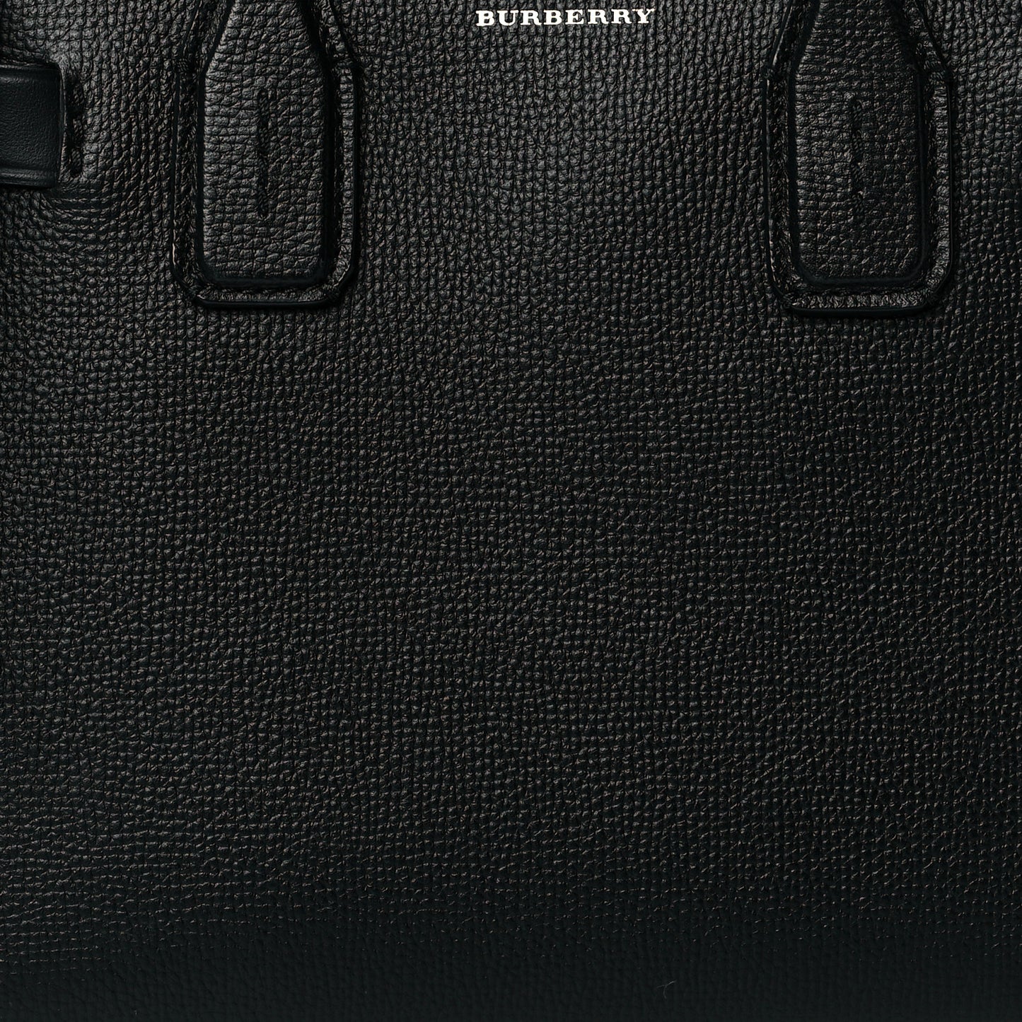 Grainy Calfskin House Check Small Banner Tote Black