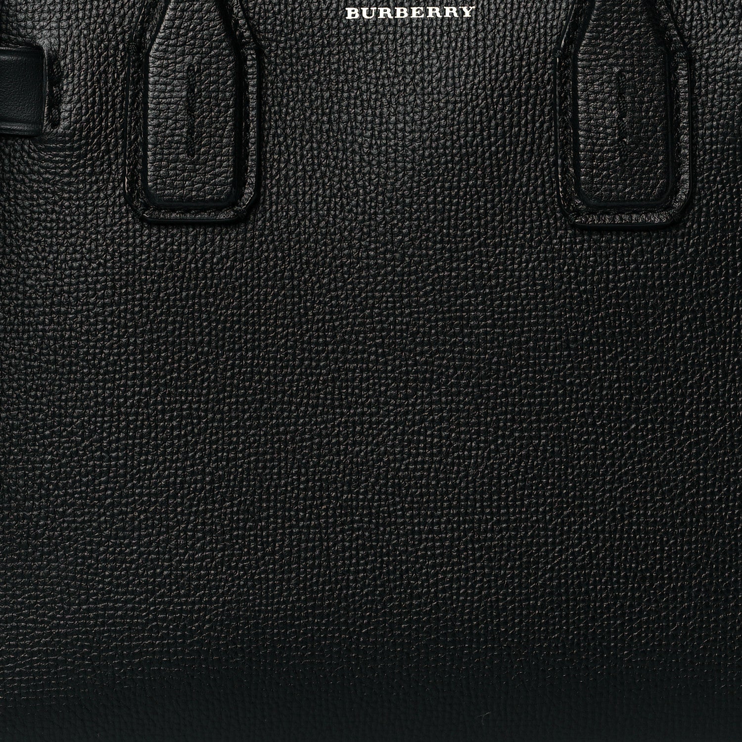 Burberry Grainy Calfskin House Check Small Banner Tote Black 8 of 10