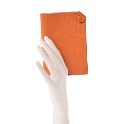 Hermes Chevre Mysore Tarmac PM Passport Holder Orange 2 of 8