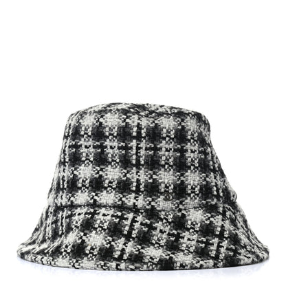 Chanel Tweed Bucket Hat L Black White 1 of 9