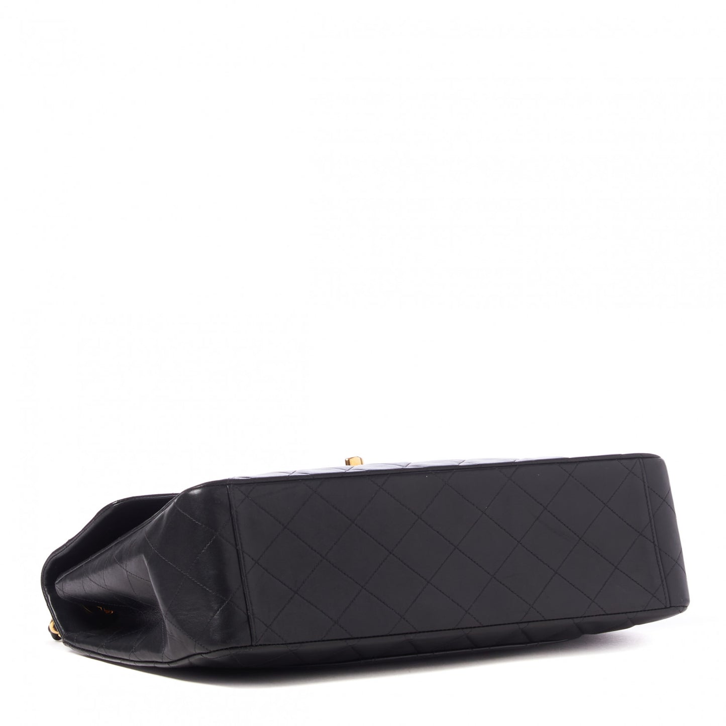 Lambskin Quilted XL Jumbo Single Flap Black