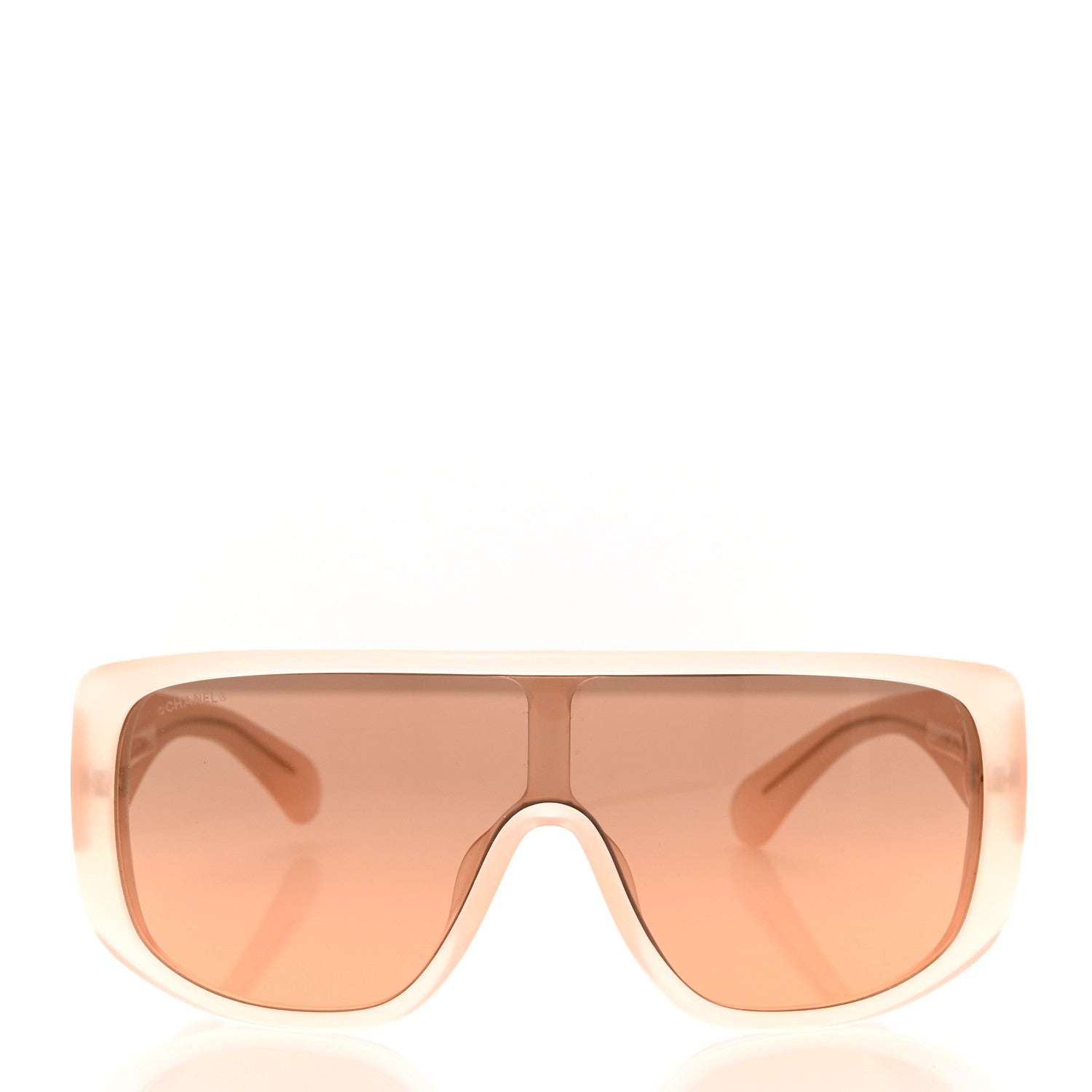 Chanel Transparent Acetate Shield Sunglasses 5495 Light Pink 2 of 8
