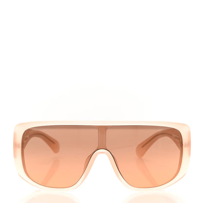 Chanel Transparent Acetate Shield Sunglasses 5495 Light Pink 2 of 8