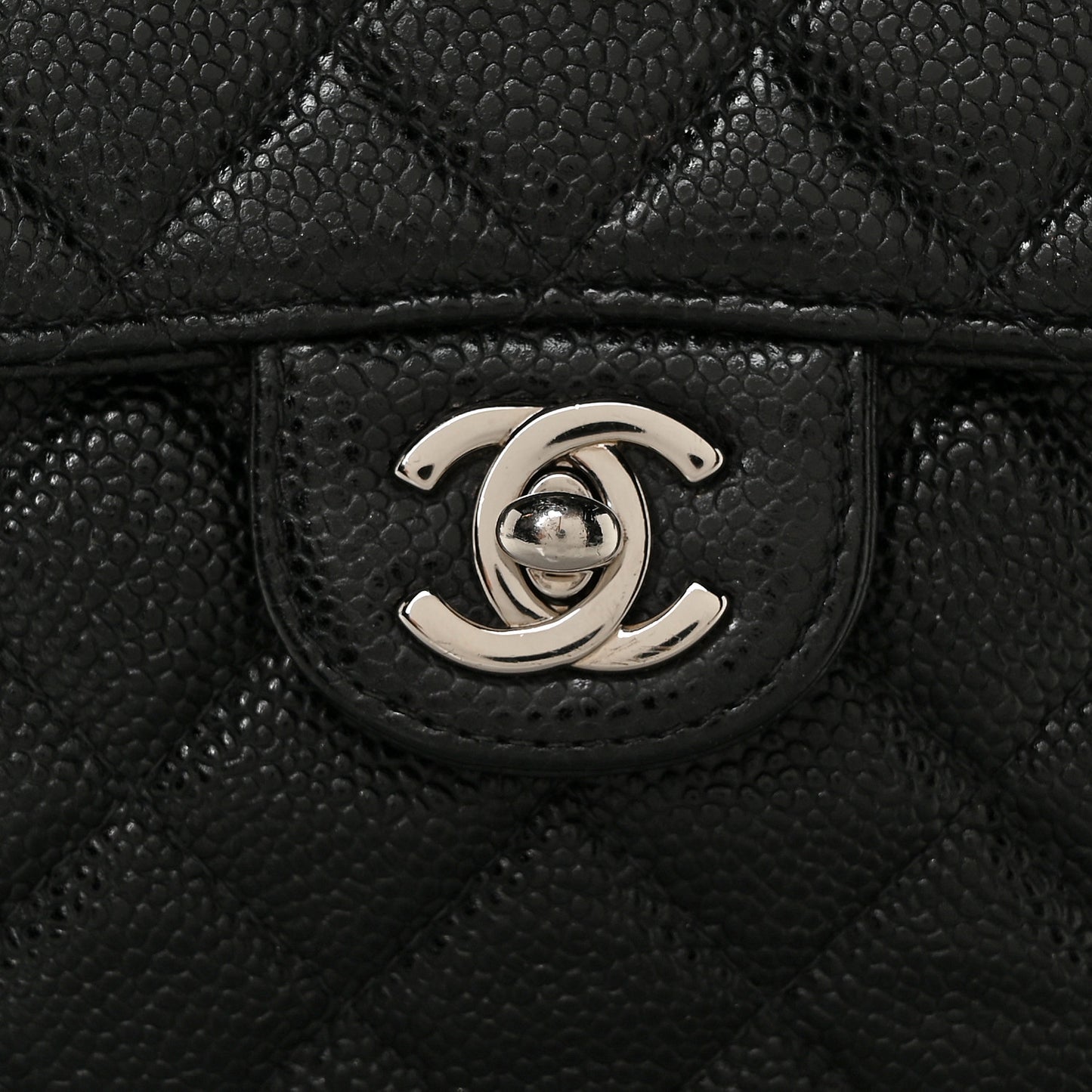 Caviar Quilted Mini Square Flap Black