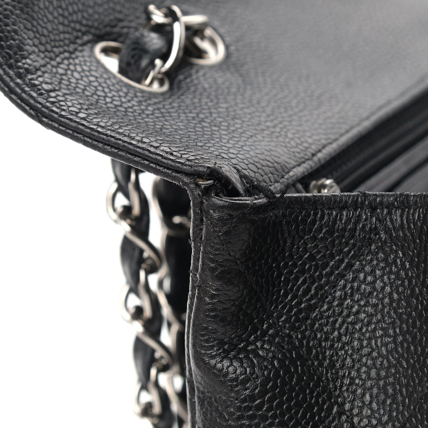 Caviar Quilted Jumbo Single Flap Black