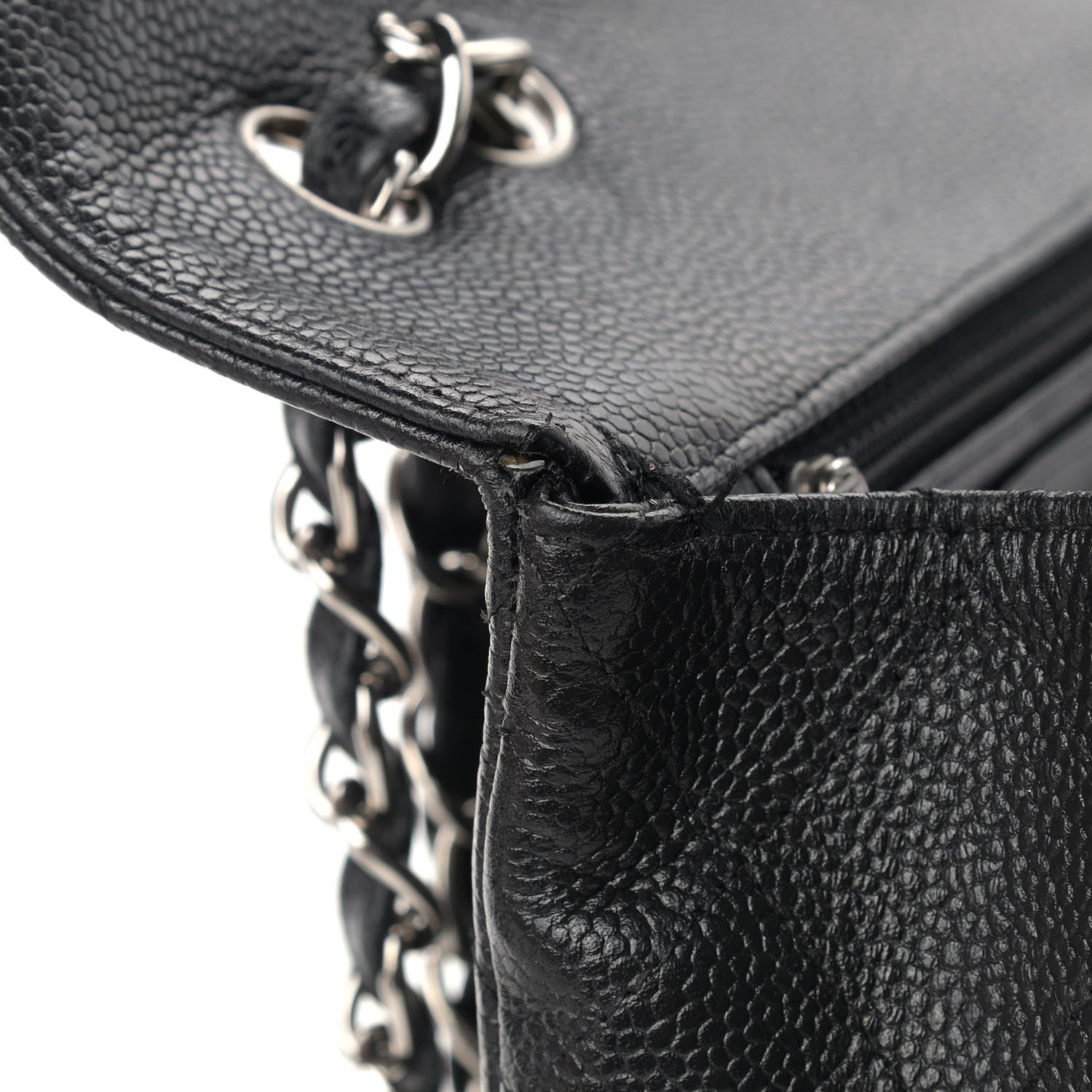 Chanel Caviar Quilted Jumbo Single Flap Black 13 of 16