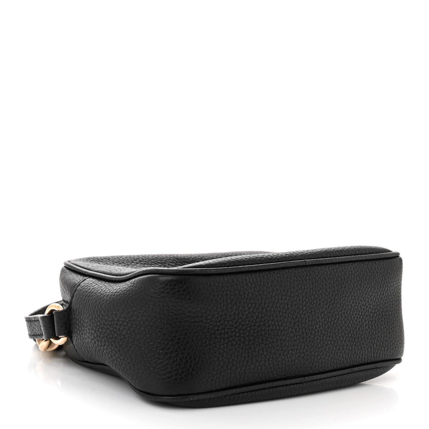 Pebbled Calfskin Small Soho Disco Bag Black