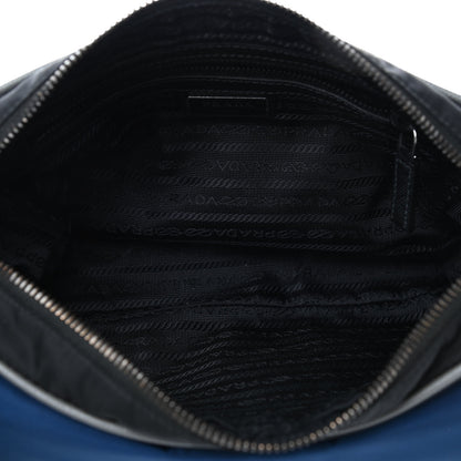 Prada Tessuto Nylon Messenger Bag Black Blue 4 of 4