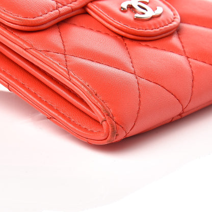 Chanel Lambskin Quilted Card Holder Red 10 of 17