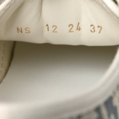 Christian Dior Oblique Chambray Raffia Effect Walk'N'Dior Low Top Sneakers 37 Blue Light Biscuit 8 of 8