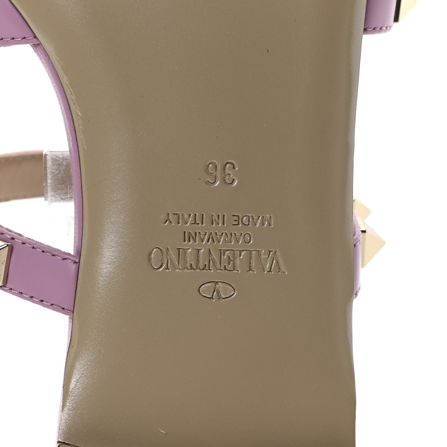 Nappa Rockstud Caged Flat Slide Sandals 36 Giacinto