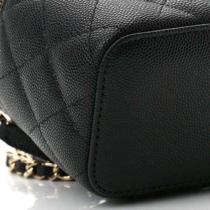 Chanel Caviar Quilted Mini Vanity Case With Chain Black 9 of 12