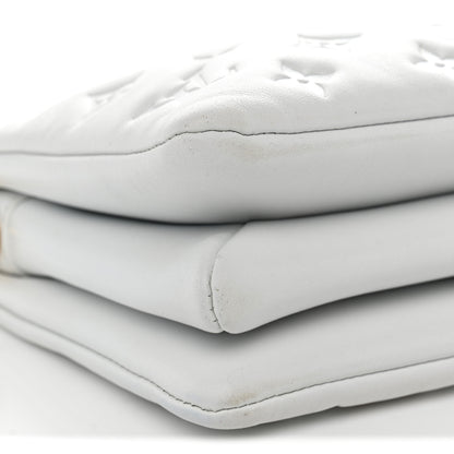 Louis Vuitton Lambskin Embossed Monogram Coussin BB White 8 of 11