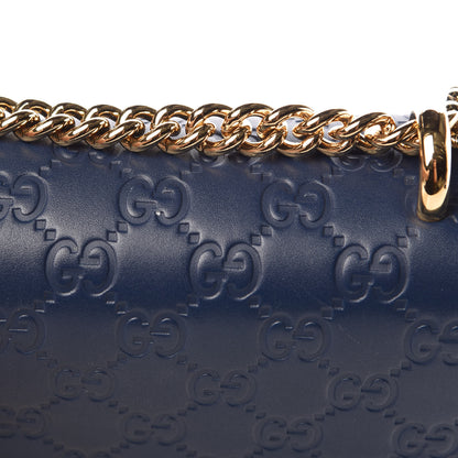 Gucci Guccissima Medium Padlock Shoulder Bag Blue Agata 8 of 18