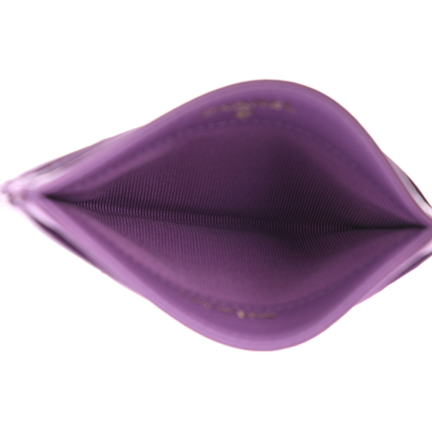 Lambskin Quilted Card Holder Purple