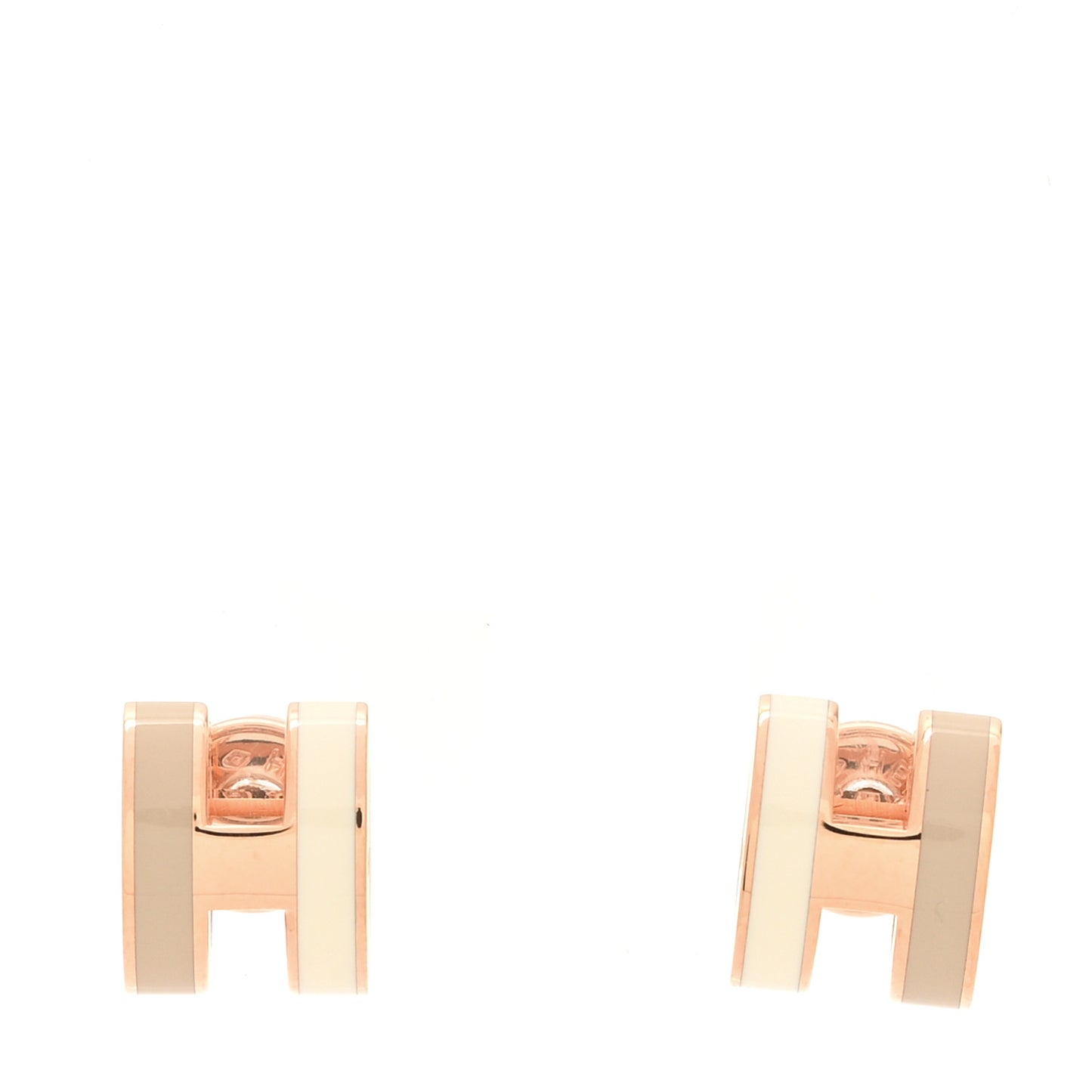 Rose Gold Lacquered Mini Pop H Rocabar Earrings Systeme