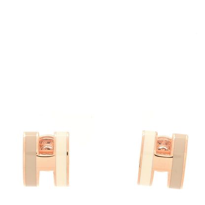 Hermes Rose Gold Lacquered Mini Pop H Rocabar Earrings Systeme 1 of 6
