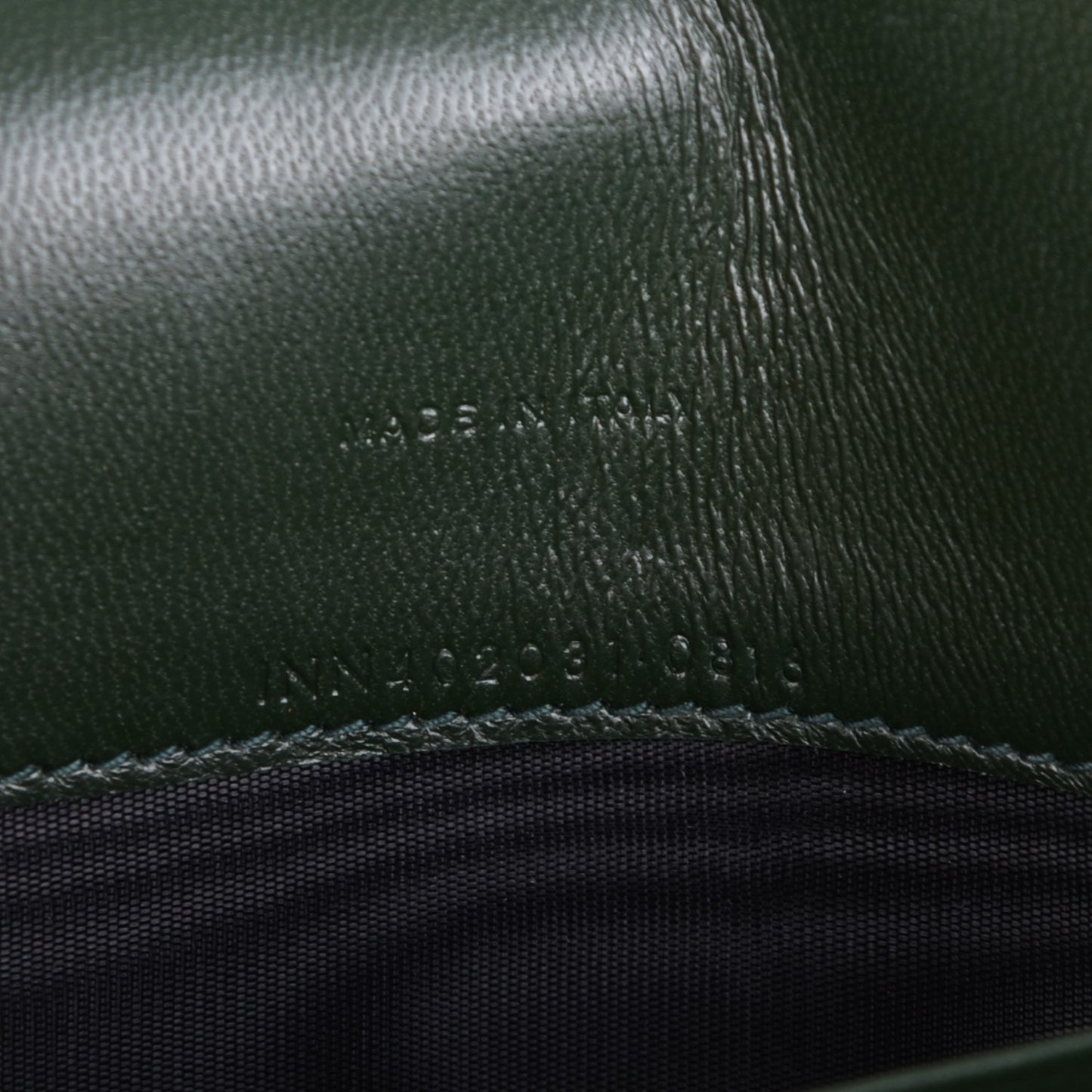 Snakeskin Monogram Envelope Chain Wallet Dark Green