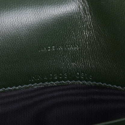 Saint Laurent Snakeskin Monogram Envelope Chain Wallet Dark Green 7 of 7