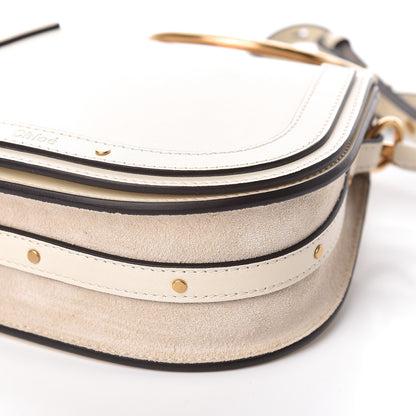 Chloe Calfskin Suede Small Nile Bracelet Bag Off White 8 of 9