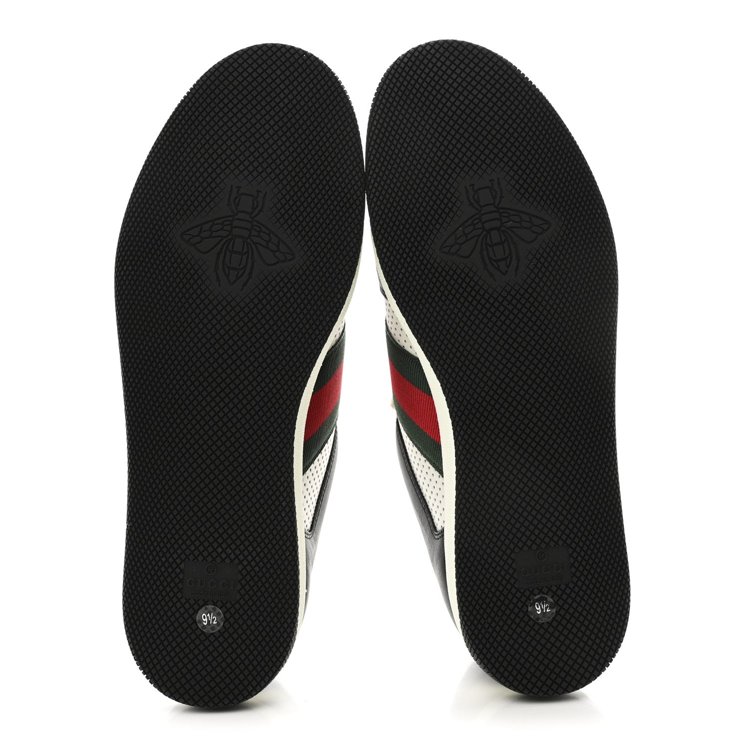 Gucci Calfskin Web Mens Screener Sneakers 9.5 Black White 6 of 11