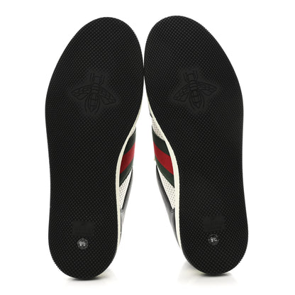 Gucci Calfskin Web Mens Screener Sneakers 9.5 Black White 6 of 11