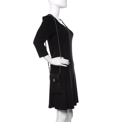 Chanel Caviar Quilted Crystal CC Airpods Pro and Phone Case With Chain Black 2 of 11