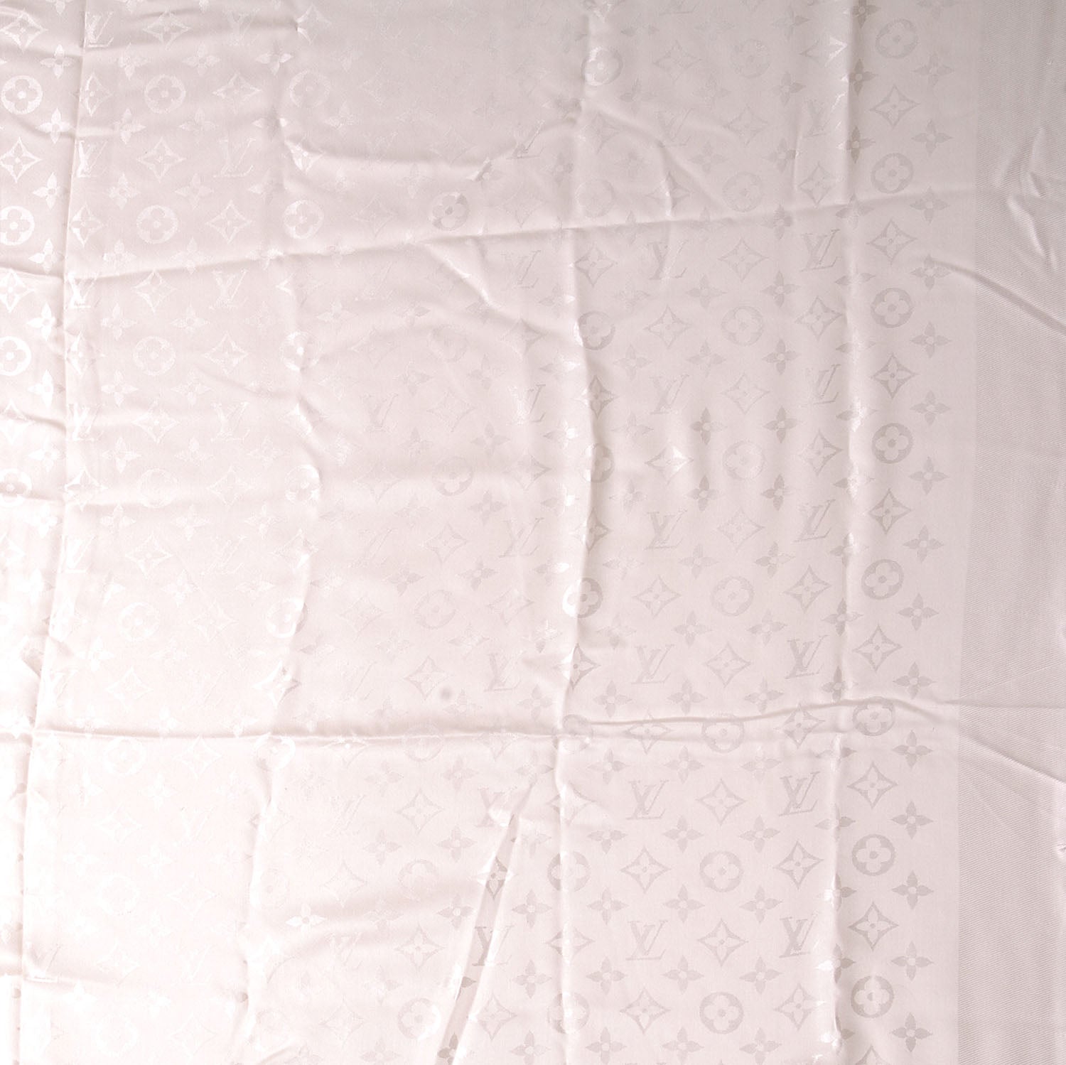 Louis Vuitton Wool Silk Monogram Shawl White 3 of 4