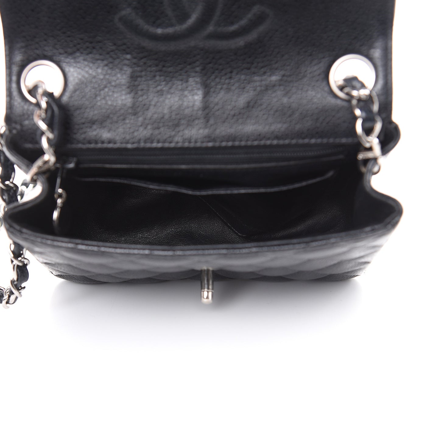 Caviar Quilted Mini Square Flap Black