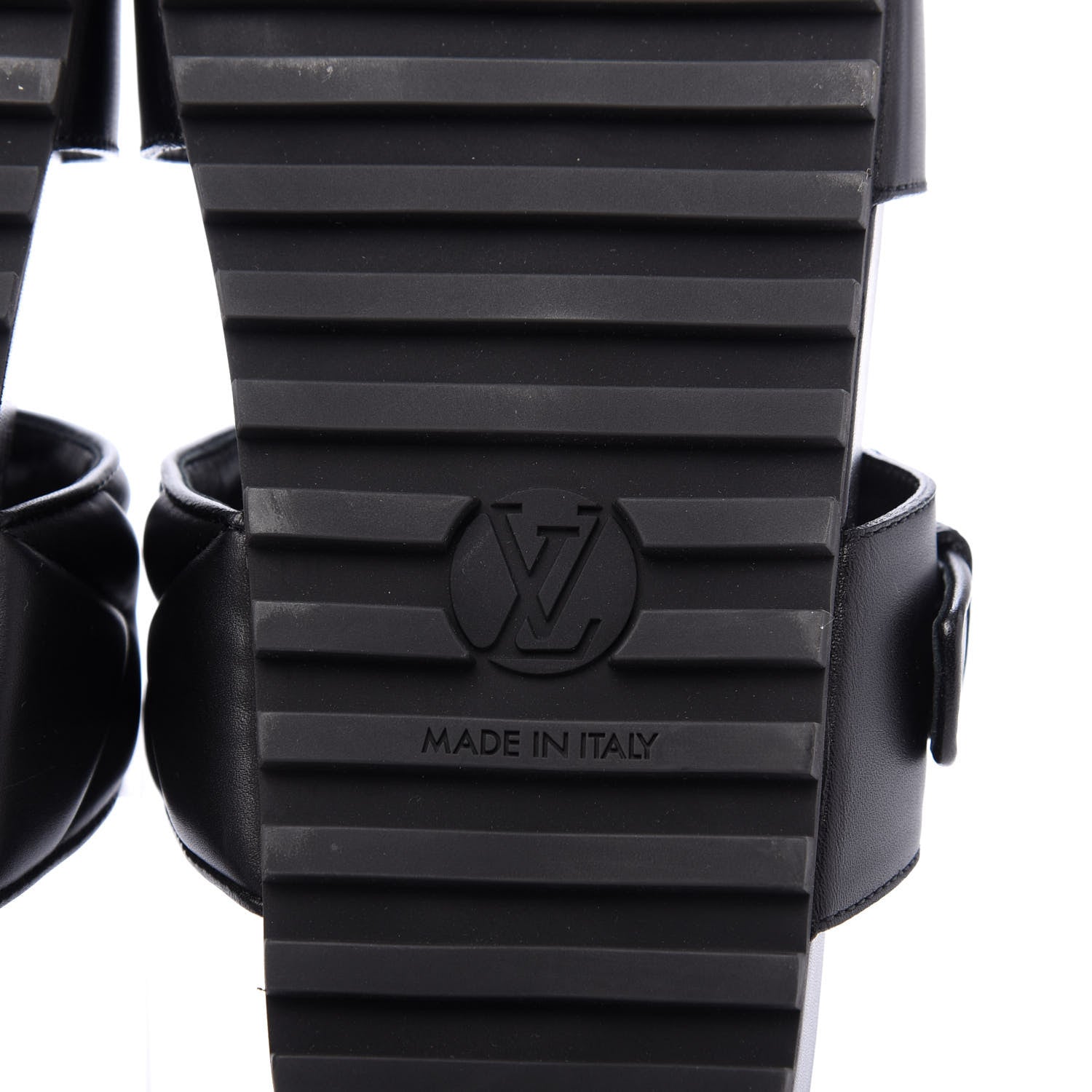 Louis Vuitton Calfskin New Wave Bom Dia Mule Sandals 38 Black 6 of 7