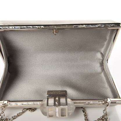 Judith Leiber Satin Crystal Framed Evening Clutch Silver 5 of 19